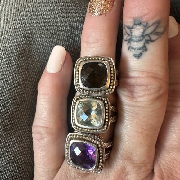 Belk & Co fine jewelry sterling silver with 10k gold accent. Purple/green/brown